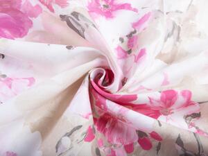 Dekoračná látka PM-030 Ružové maľované kvety - šírka 150 cm