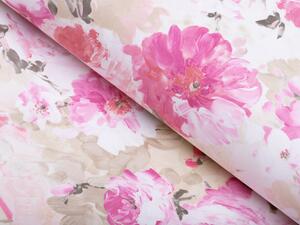 Biante Dekoračná obliečka na vankúš PM-030 Ružové maľované kvety 50 x 60 cm