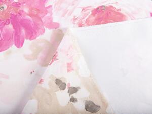 Biante Dekoračný záves PM-030 Ružové maľované kvety 145x260 cm
