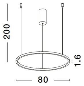 LED luster Tarquin 80 Strieborná