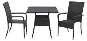 Ratanový stôl Yoro - čierna