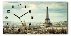 Vodorovné Sklenené hodiny na stenu Eiffelova veža Paríž