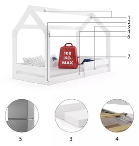Domčeková posteľ DOMČEK (bez zásuvky) 160x80cm - Biela
