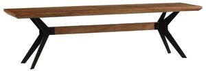 Jedálenská lavica z akáciového dreva a ocele 160x40x45 cm