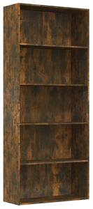 5-poschodová knižnica dymový dub 80x30x189 cm spracované drevo