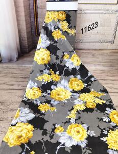 Ervi bavlna š.240 cm - žlté kvety na čiernom -11623-1, metráž