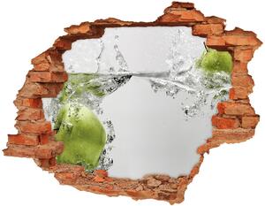 Nálepka 3D diera na stenu Jablko pod vodou nd-c-67341164