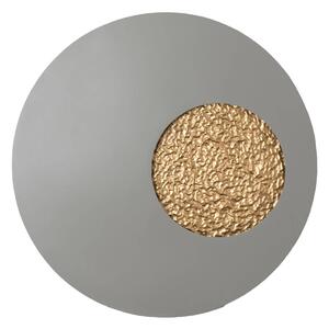 LED nástenné svietidlo Luna, sivá/zlatá farba, Ø 80 cm, železo
