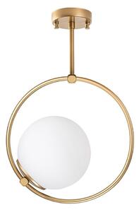 Biele/v mosadznej farbe stropné svietidlo so skleneným tienidlom 39x26 cm Dolunay – Opviq lights