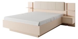 Manželská posteľ DUST s nočnými stolíkmi | 160 x 200 cm Prevedenie: Posteľ s dreveným roštom bez matraca