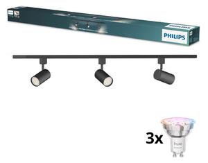 Philips - LED stmievateľné bodové svietidlo pre lištový systém EASYLINK 3xGU10/4,7W/230V 1m čierna