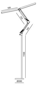 Brilagi - stmievateľná flexibilná stojaca lampa VARIO LED/14W/230V 157 cm biela