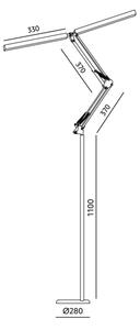 Brilagi - LED stmievateľná flexibilná stojacia lampa VARIO LED/14W/5V 157 cm čierna