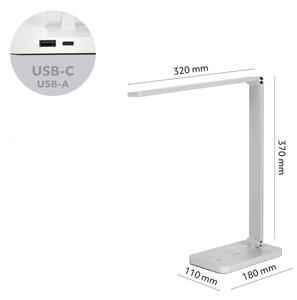 Brilagi - LED stmievateľná dotyková stolná lampa s bezdrôtovým nabíjaním QI LED/7W/5V 3000/4000/6000K biela