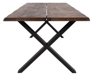 Jedálenský stôl TUELUN hnedá/čierna, šírka 200 cm