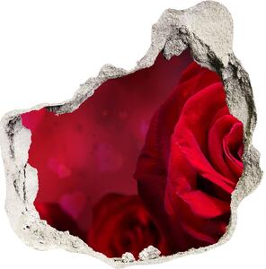 Nálepka fototapeta 3D výhľad Červená ruža srdce