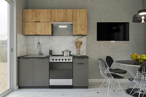 CAPRI štýlová kuchyňa 180, zlatý dub kraft / grafit