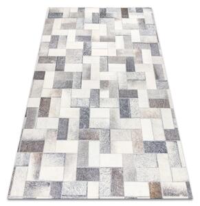 Koberec PATCHWORK 21723 sivý - imitácia kože krava, deski