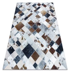 Koberec PATCHWORK 21720 béžový/hnedý - imitácia kože krava, romby