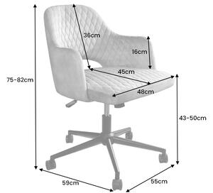 Dizajnová kancelárska stolička Laney horčicový zamat