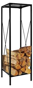 ViaDomo Via Domo - Krbový stojan na drevo Mante - čierna - 34x110x34 cm