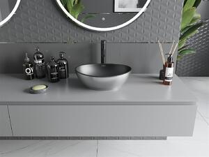 Mexen Elza, keramické umývadlo na dosku 405 x 330 mm, čierna matná-strieborná, 21014024