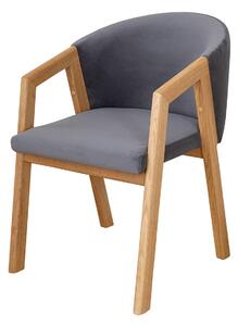Čalúnená stolička grafitová s drevenými nohami Avelina 9852 FORIO