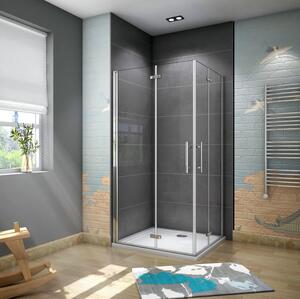Obdĺžnikový sprchovací kút SOLO R7612, 76x120 cm so zalamovacími dverami, rohový vstup vrátane sprchovej vaničky z liateho mramoru