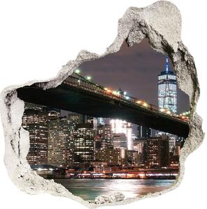 Nálepka 3D diera na stenu Manhattan new york city