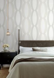 Biela vliesová tapeta na stenu, geometrický vzor, EV3981, Candice Olson Casual Elegance, York