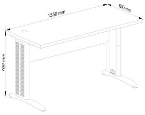 Ak furniture Volně stojící počítačový stůl BM-135 šedý