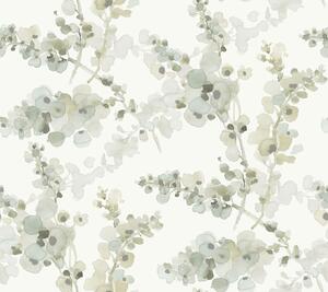 Sivo-zeleno-béžová kvetinová vliesová tapeta, EV3972, Candice Olson Casual Elegance, York