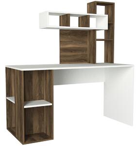 Kalune Design Stôl CORAL biely/orechový