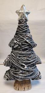 Vianočný strom polyrez sivý gliter 55x28x16,3 8050847 - Dekorácia