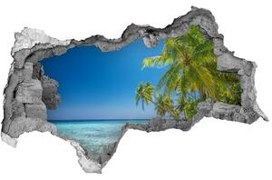 Diera 3D v stene na stenu Maledivy pláž nd-b-126748913