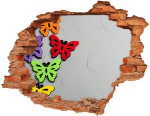 Nálepka 3D diera samolepiaca Farební motýle