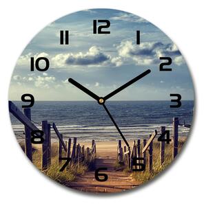 Sklenené hodiny okrúhle Chodník na pláž