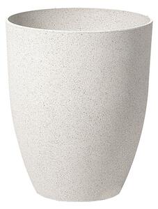 Kvetináč krémovobiely kameň polyresin 35 x 35 x 42 cm okrúhly kvetináč do interiéru a exteriéru