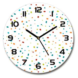 Sklenené hodiny okrúhle Farebné bodky