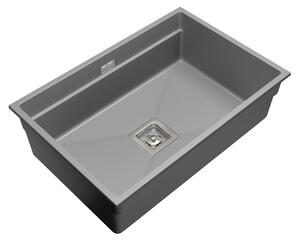 Gamma Decor 7050, 1-komorový granitový drez 700x470x220 mm, šedá, GMA-ZLE000103