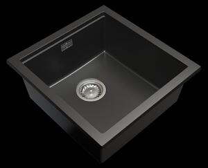 Gamma Decor 4850, 1-komorový granitový drez 480x500x215 mm, čierna, GMA-ZLE000156