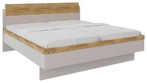 POSTEĽ, 180/200 cm, drevo, kompozitné drevo, farba duba, svetlosivá Dieter Knoll - Postele