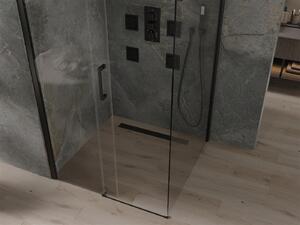 Mexen OMEGA sprchovací kút 100x100cm, 8mm sklo, čierny profil-číre sklo, 825-100-100-70-00