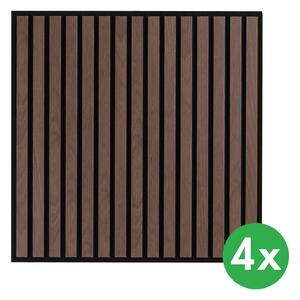 Drevený akustický panel pre stropnú rastrovú konštrukciu, 595 x 595 mm, B2BP007, balenie 4 ks, orech