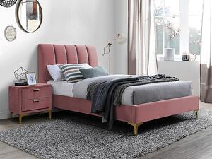 Čalúnená jednolôžková posteľ VESNA - 90x200 cm, ružová