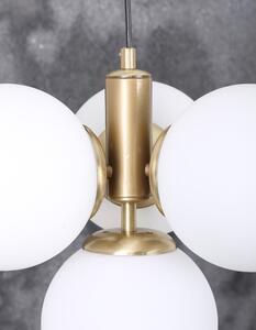 Biele/v zlatej farbe závesné svietidlo so skleneným tienidlom ø 15 cm Hector – Squid Lighting