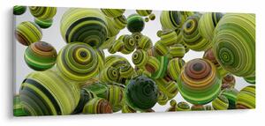 Obraz pruhovaných gúľ (120x50 cm)
