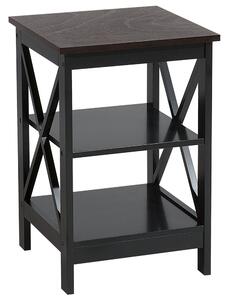 Odkladací stolík čierny 40 x 40 cm MDF doska stola matne lakovaný rám stola Postranné vzpery v tvare X štvorcovej moderné