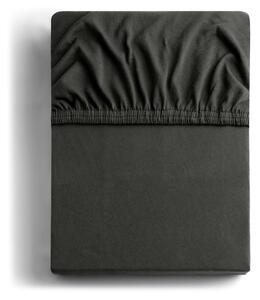 Tmavosivá elastická bavlnené plachta DecoKing Amber Collection, 140/160 x 200 cm