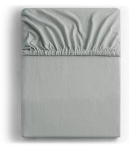 Oceľovosivá elastická bavlnená plachta DecoKing Amber Collection, 140/160 x 200 cm